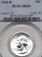 1963-D 25C MS65