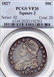 1827 50C Square Base 2 VF20