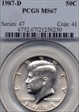 1987-D 50C MS67