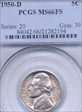 1950-D 5C MS66FS