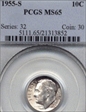 1955-S 10C MS65