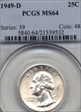 1949-D 25C MS64