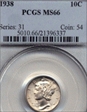1938 10C MS66