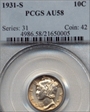 1931-S 10C AU58