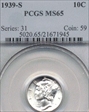 1939-S 10C MS65