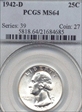 1942-D 25C MS64