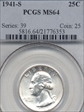1941-S 25C MS64