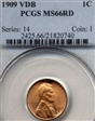 1909 VDB 1C MS66RD