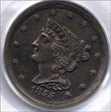 1855 1/2C AU58BN