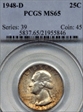 1948-D 25C MS65