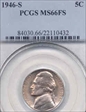 1946-S 5C MS66FS
