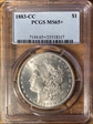 1883-CC $1 MS65+