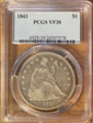 1843 $1 VF30