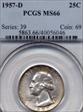 1957-D 25C MS66