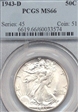 1943-D 50C MS66