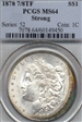 1878 7/8TF $1 Strong MS64