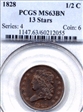 1828 1/2C 13 Stars MS63BN