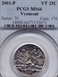 2001-P 25C Vermont MS66