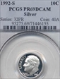 1992-S 10C Silver PR69DCAM