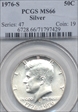 1976-S 50C Silver MS66