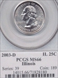 2003-D 25C Illinois MS66