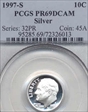 1997-S 10C Silver PR69DCAM