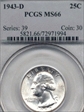 1943-D 25C MS66