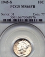 1945-S 10C MS66FB