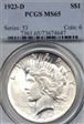 1923-D $1 MS65