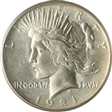1921 $1 High Relief, Peace MS66