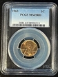 1963 1C MS65RD