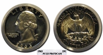 1963 25C PR67DCAM