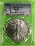 1995 $1 Silver Eagle MS69
