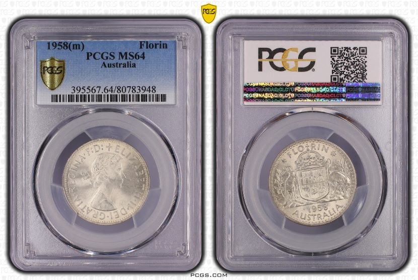 Auatralia 1946 Florin PCGS MS64