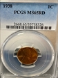1938 1C MS65RD
