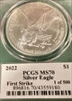 2022 $1 Silver Eagle First Strike Cleveland Arrows 1 of 500 MS70