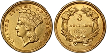 1854 $3 AU55