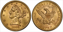1908 $5 Liberty MS62
