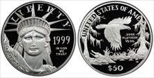 1999-W $50 Statue of Liberty PR70DCAM