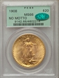 1908 $20 No Motto MS66
