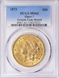 1873 $20 Open 3 MS61