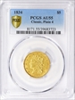 1834 $5 Classic Head, Plain 4 AU55