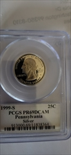 1999-S 25C Pennsylvania Silver PR69DCAM