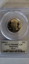 1999-S 25C Delaware Silver PR69DCAM