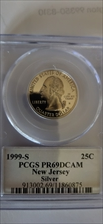 1999-S 25C New Jersey Silver PR69DCAM