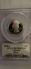 2008-S 25C Arizona Silver PR70DCAM