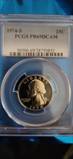 1974-S 25C PR69DCAM