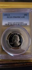 1991-S 25C PR69DCAM