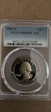 1985-S 25C PR69DCAM
