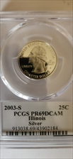 2003-S 25C Illinois Silver PR69DCAM